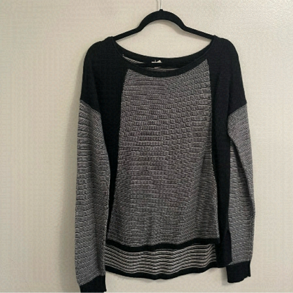 CLUB monaco cashmere wool blend blck grey sweater  medium
